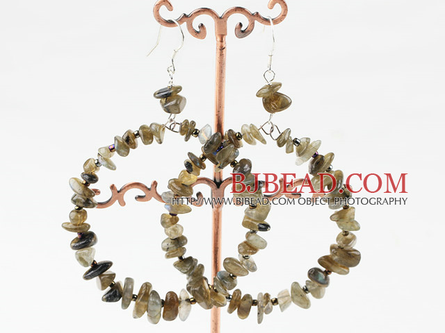large circle shinning stone earrings