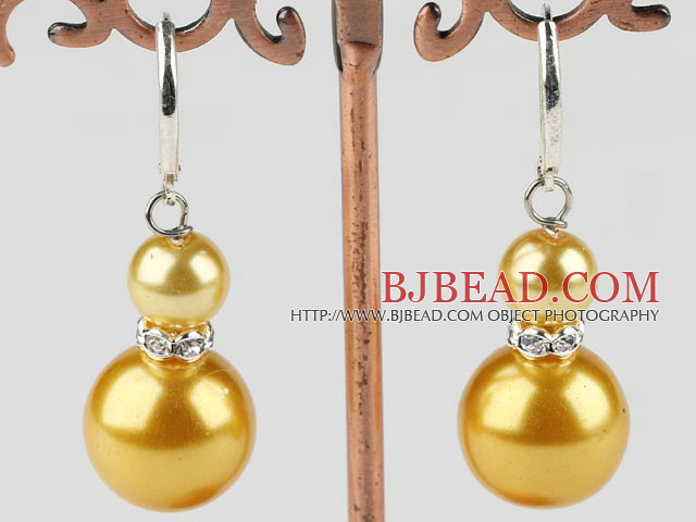8-14mm light yellow acrylic pearl earrings
