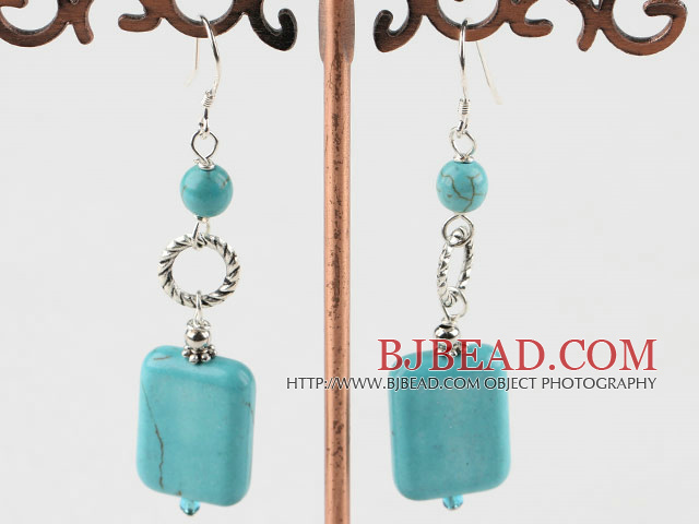 burst pattern turquoise earrings