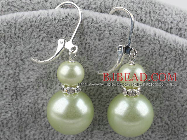 8-14mm light lemon acrylic pearl earrings