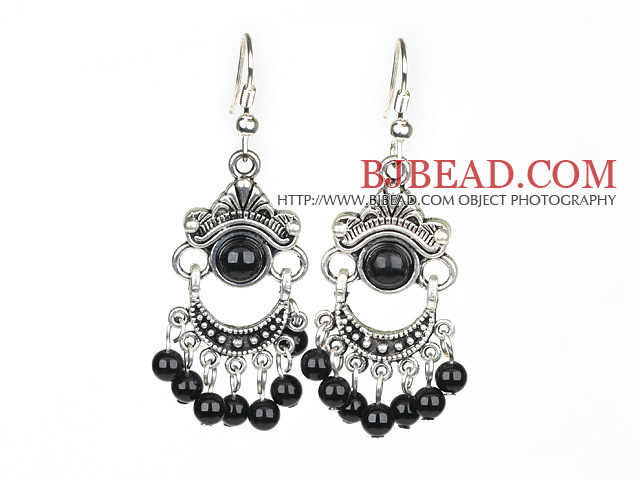 black agate earrings