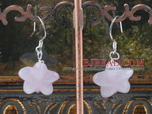 starfish rose quartze earrings