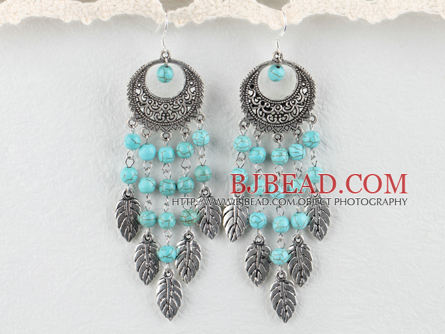 popular burst pattern turquoise earrings