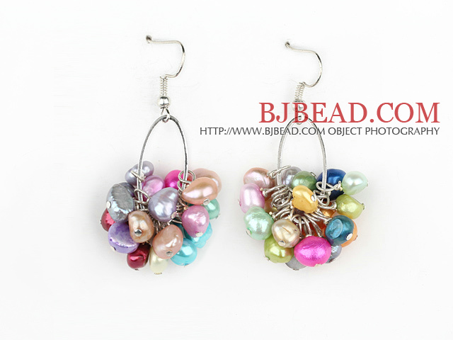 cluster style multi color earrings