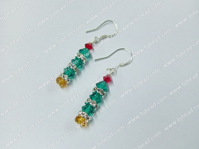 Xmas tree lovely crystal earrings