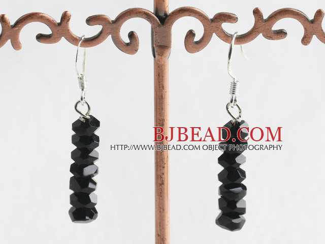black crystal earring