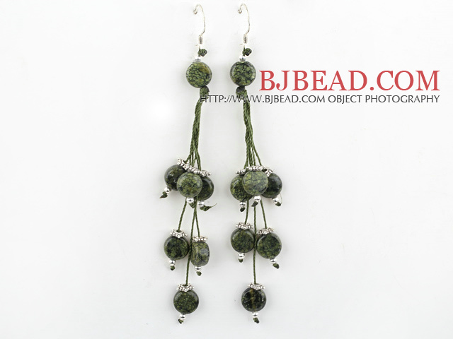 green stone earrings