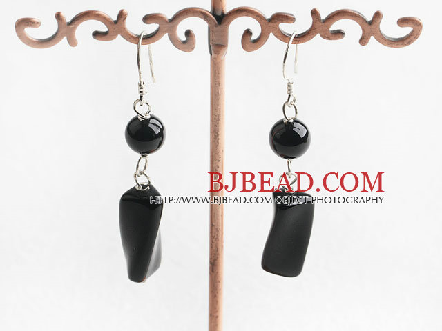 black agate earring