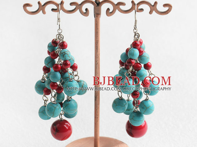 blood stone and turquose earrings