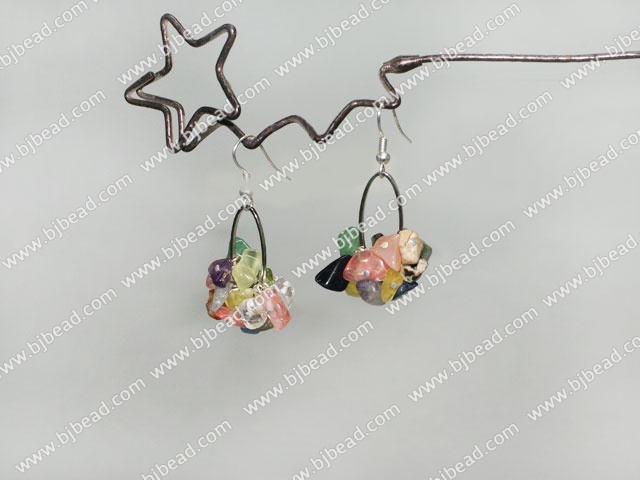 multi color stone earrings