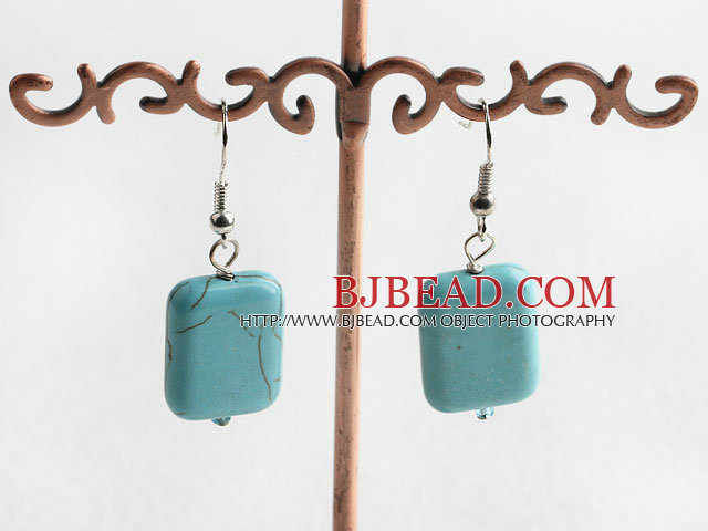 14*18 oblong shape turquoise earrings