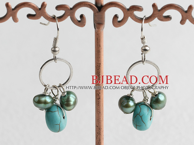 pearl turquoise earrings