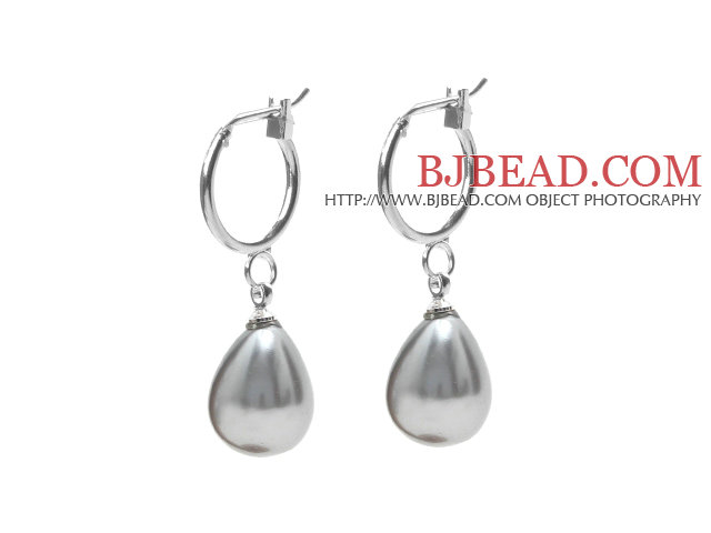 drop sea shell pear shape earrings