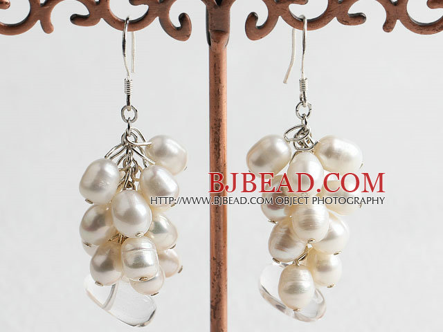 dyed pearl crystal earring
