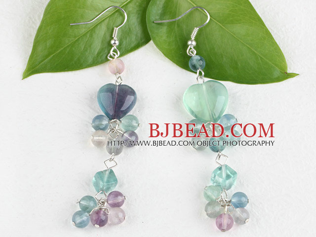 rainbow fluorite dangle earrings
