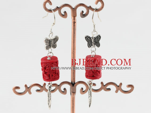 lacquer-carved earring