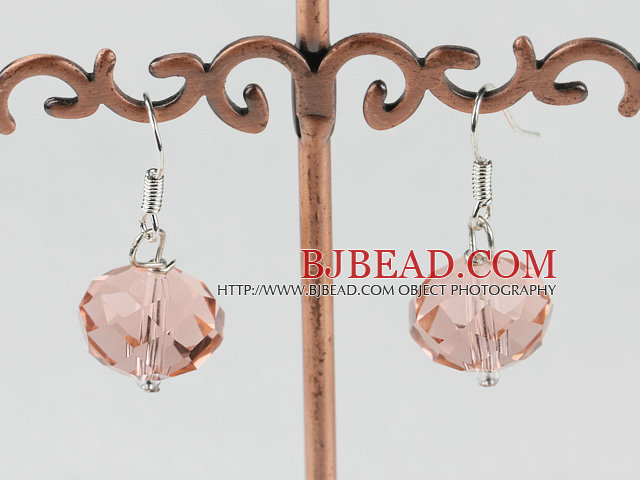 pink czech crystal earrings