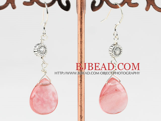 cherry quartz earring