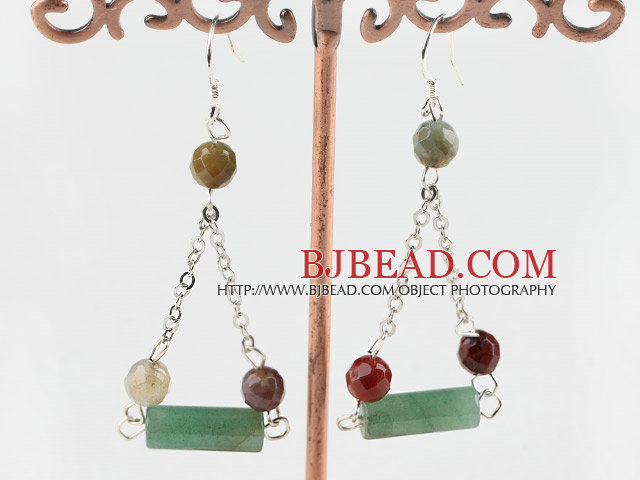 aventurine and indian agate earrings