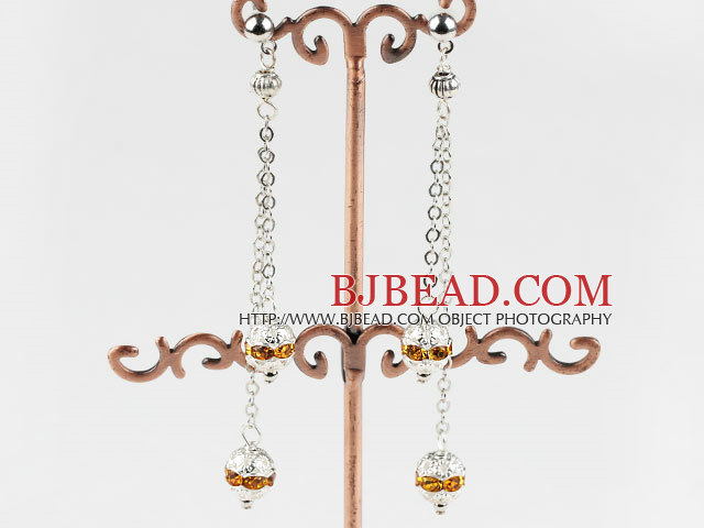dangling style colored rinestone earrings 