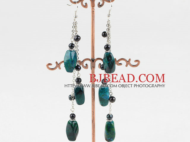 dangling style phoenix and pearl earrings