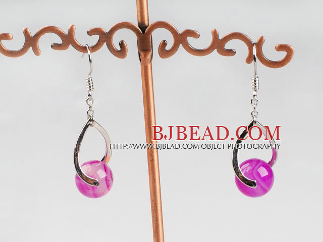 lovely pink agate earrings