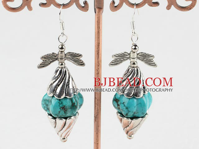 pumpkin shape turquoise earrings