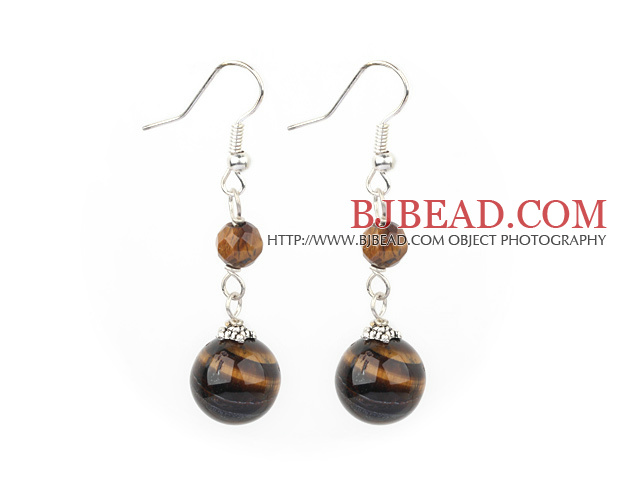 tiger eyes ball earrings