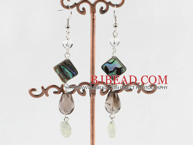 abalone shell crystal earring