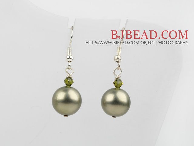 austrian crystal and seashell beads earrings