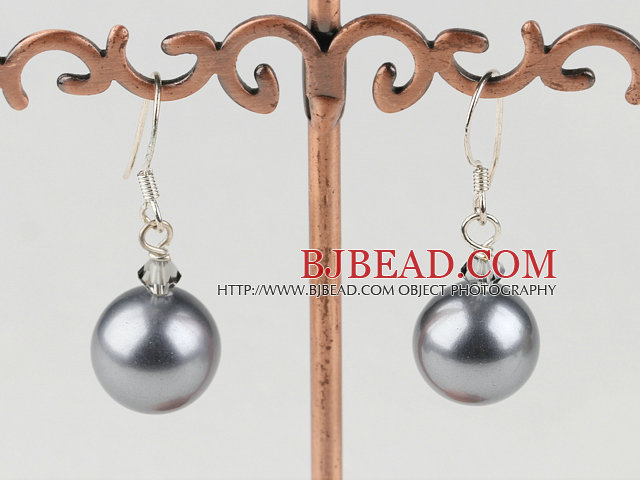 Austrian crystal seashell bead earrings