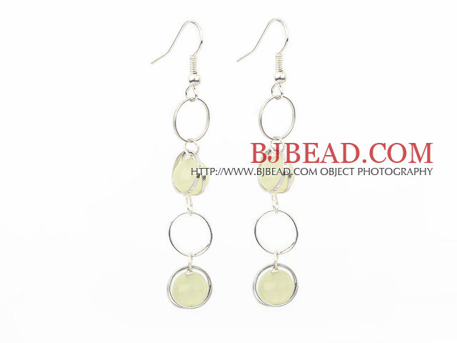 8mm serpentine jade dangle earrings