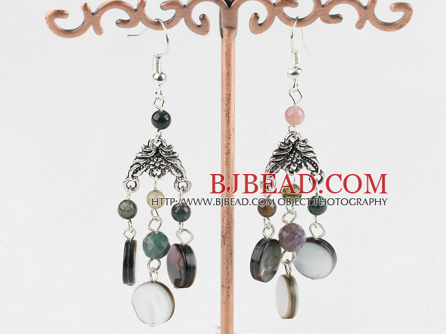 Indian agate shell earring