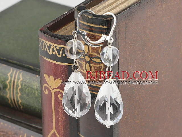 white crytal earring