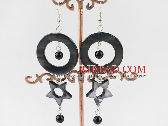 black pearl and shell earrings