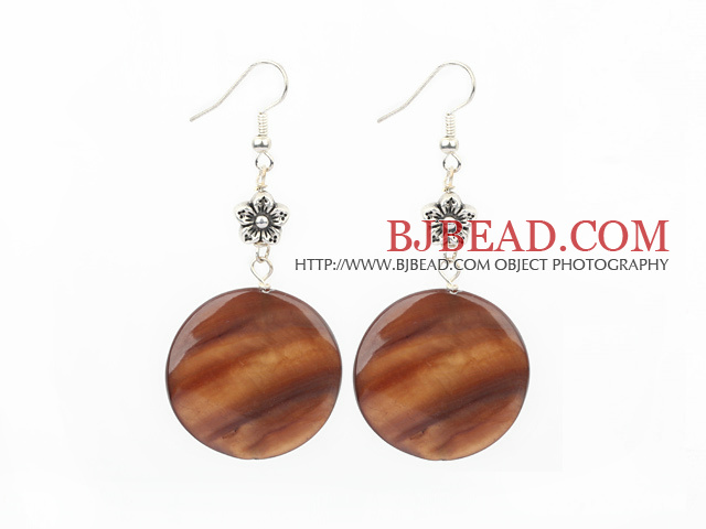 dyed gold shell earrings