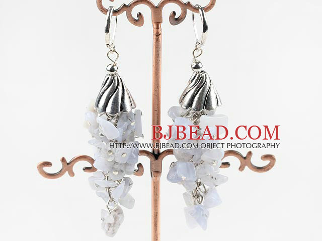 chic cluster style blue jasper earrings