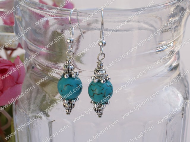 burst pattern turquoise earrings