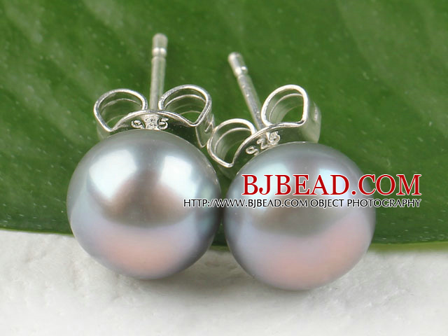 8-8.5 mm grey pearl studs post style