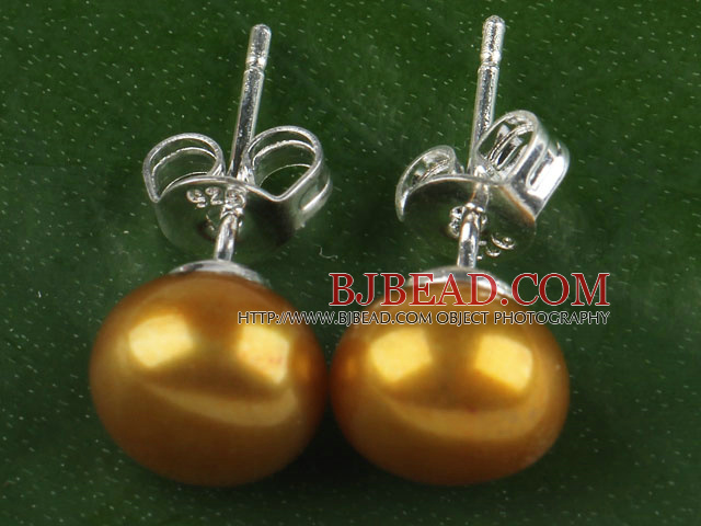 8-8.5 mm dyed yellow pearl studs