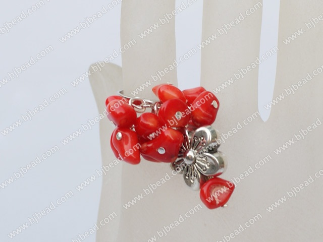 red coral adjustable ring