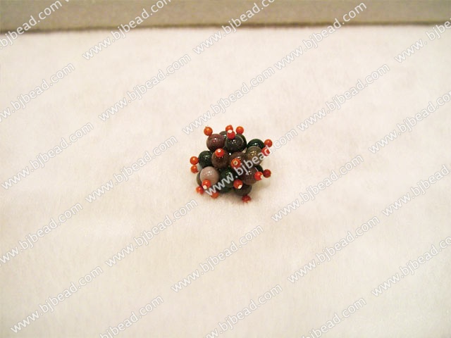 Indian agate coral finger ring