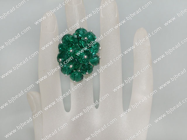 fashion gree crystal ring