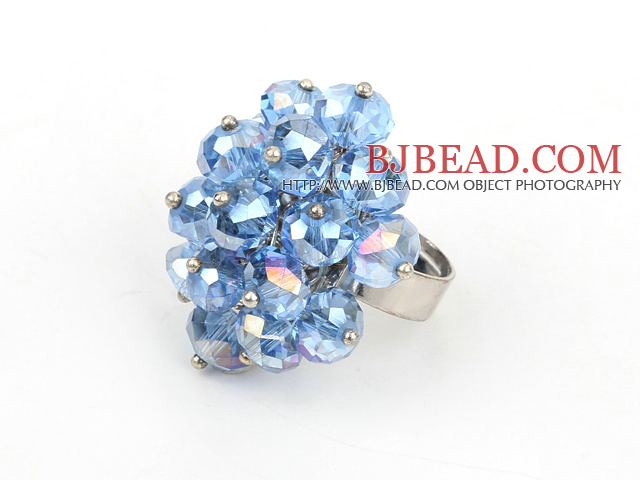 fashion blue crystal ring