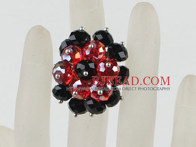 popular black and red crystal ring