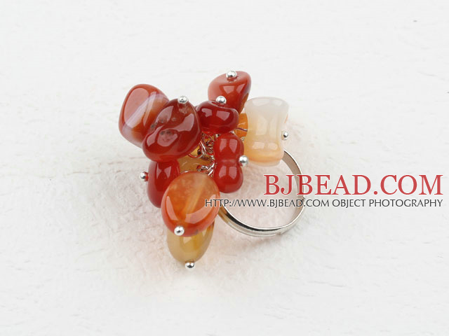 Assorted Agate Stone Adjustable Ring