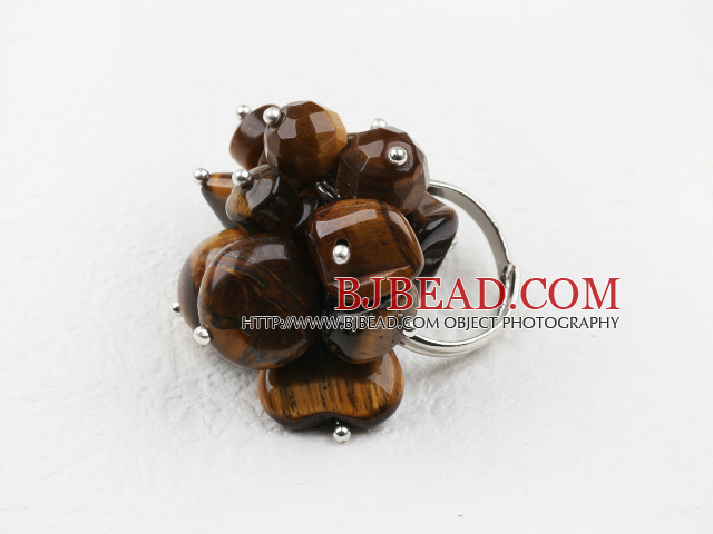 Classic Design Assorted Tiger Eye Adjustable Ring
