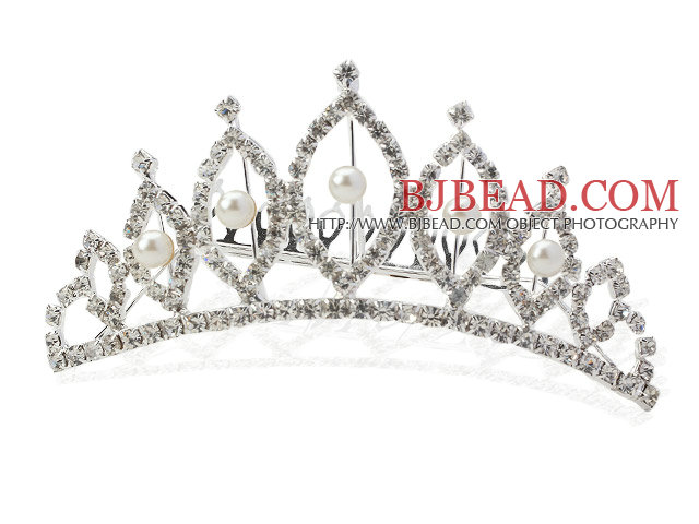 Alloy With Rhinestones Wedding Bridal Tiara with Combs