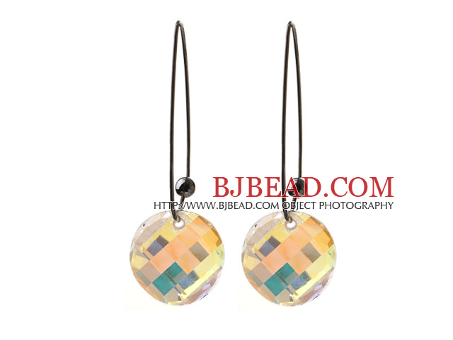 2014 Summer Design Potato Chips Shape AB Color Austrian Crystal Earrings With Long Hook