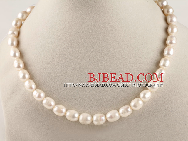 favourite 15.7 inches 11-12mm natural white baroque pearl beaded necklace